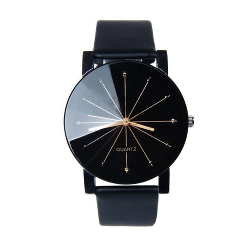 Relogio Mens Watches PU Leather Round Case